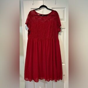 Elegant Red Lace Kids Dress